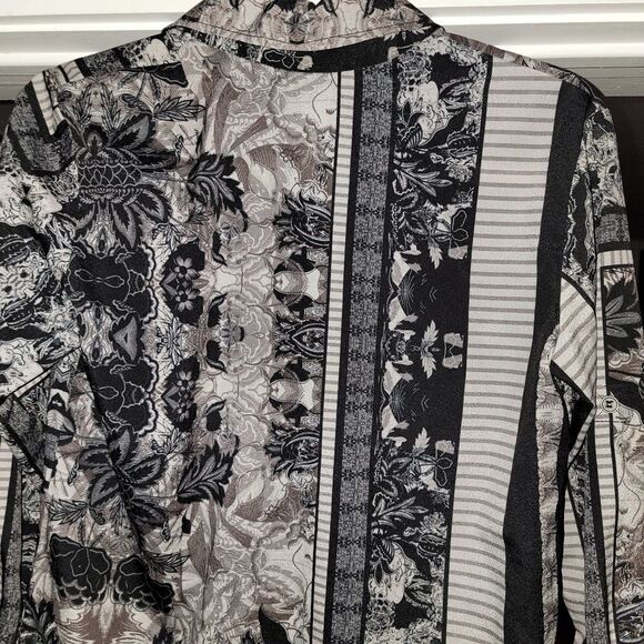 Plenty By Tracy Reese black & White Long Sleeve Blouse top Sz XSMALL - Picture 5 of 10